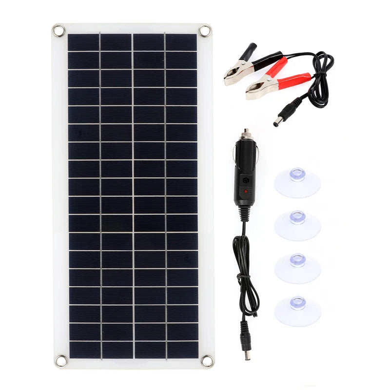 150W 300W Solar Panel Kit 12V Charge Battery With 30A 60A Controller Module 2 USB Port Cell Battery Power Bank for Phone RV Car - Stereotech