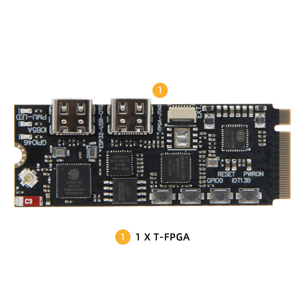 LILYGO® T-FPGA ESP32-S3 Development Board M.2 Slot FPGA GW1NSR-LV4CQN48PC6/I5 low-power Microcontrollers WiFi Bluetooth5 Module