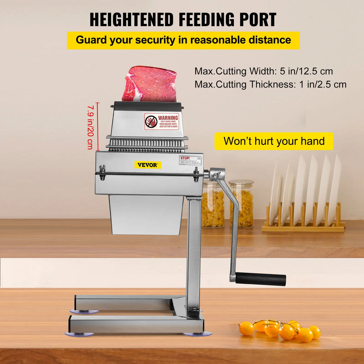 VEVOR Meat Tenderizer Machine 5Inch Cutting Width Stainless Steel Manual Steak Pork Chop Tender Meat Loose Needle Kitchen Gadget