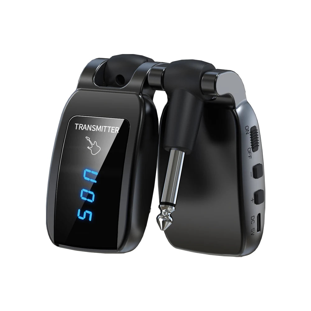 Guitar Transmitter Receiver Set Use Time Up To 8h Guitar Earphone Amplifier 5.8GHz/2.4GHz for Guitar Bass Electric Instruments