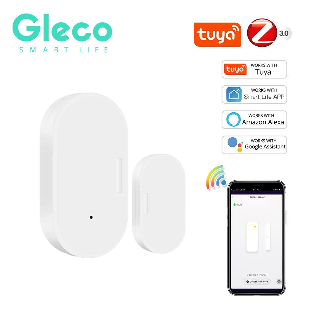 Tuya ZigBee Smart Door Sensor Door Open Closed Detectors Smart Life Security Protection Smart Home Control For Alexa Google Home