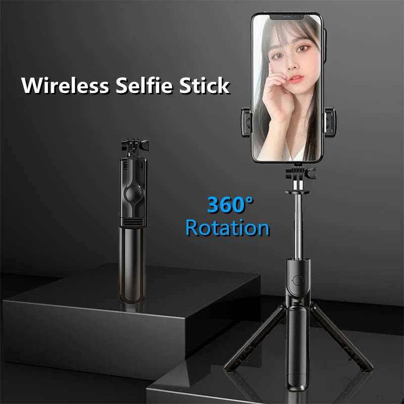 Selfie Stick Tripod For Phone Wireless Bluetooth Cell Phone Gimbal Extendable For iPhone Xiaomi Samsung For Live Streaming - Stereotech
