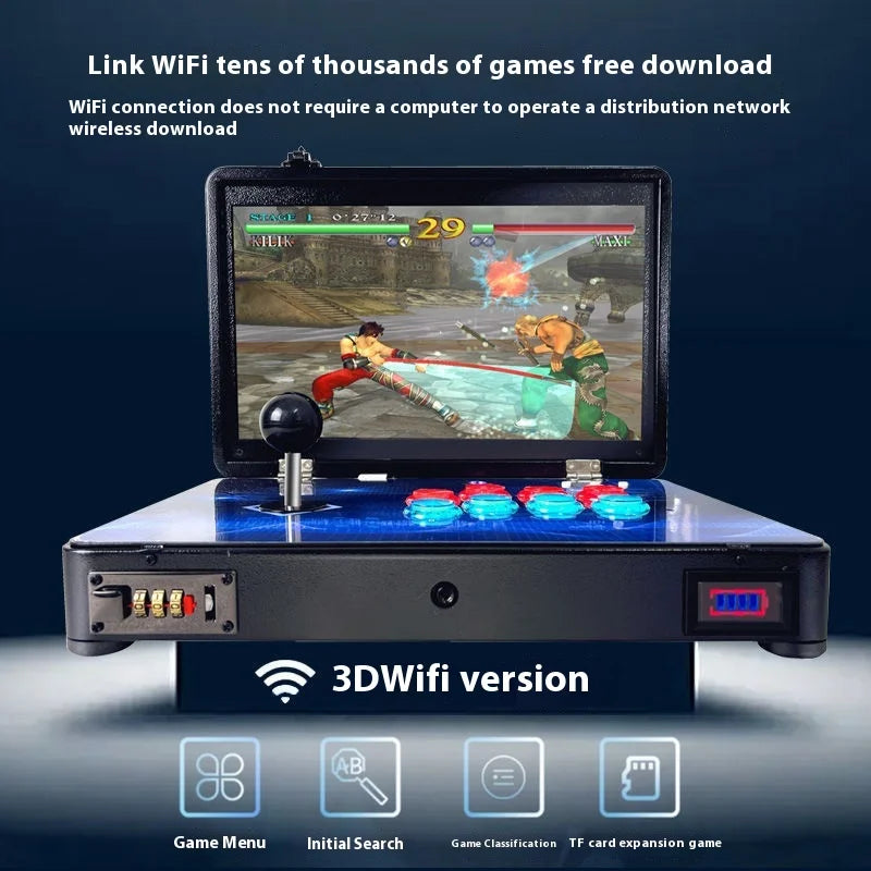 2024 New 14 Inch Mini Arcade Machine Portable Foldable Party Toys Joystick Home Game Console Boys Gift