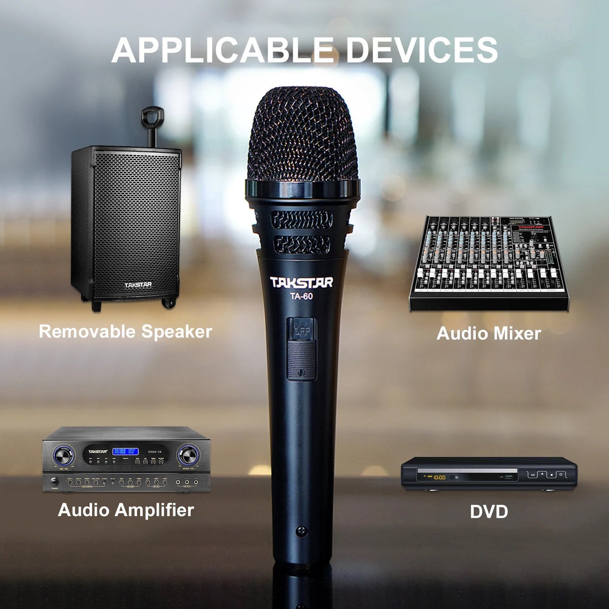 TAKSTAR TA-60 Supercardioid Dynamic Microphone Stage Singing Professional Wired Microphone Karaoke BBOX Recording Vocal Mic