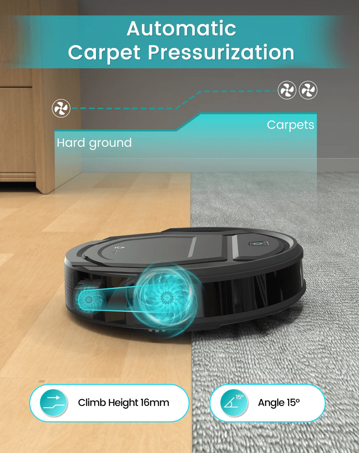 Lefant M210 Pro Robot Vacuum Cleaner with 2200Pa Suction,WiFi/Alexa/APP/Bluetooth,Schedule Cleaning,Self-Charging,Smart for Home