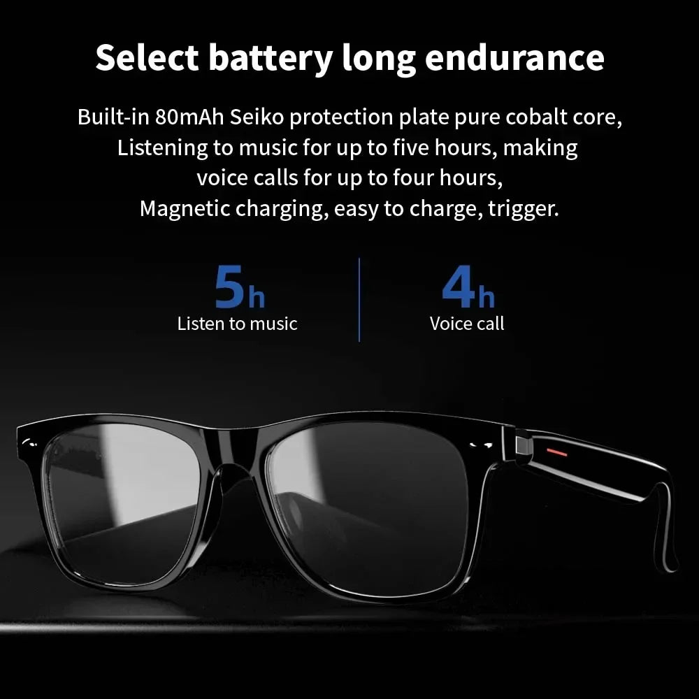 Camera Smart Glasses Blue Light Filtering Polarized Sunglass Lenses  Audio Built-in Mic &amp; Speakers Touch &amp; Voice Assistant Music