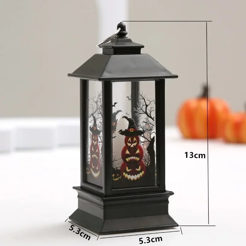 Halloween Decorations Led Candle Light Vintage Witch Castle Pumpkin Ghost Hanging LED Lantern Lamp Haloween Party Decor Supplies