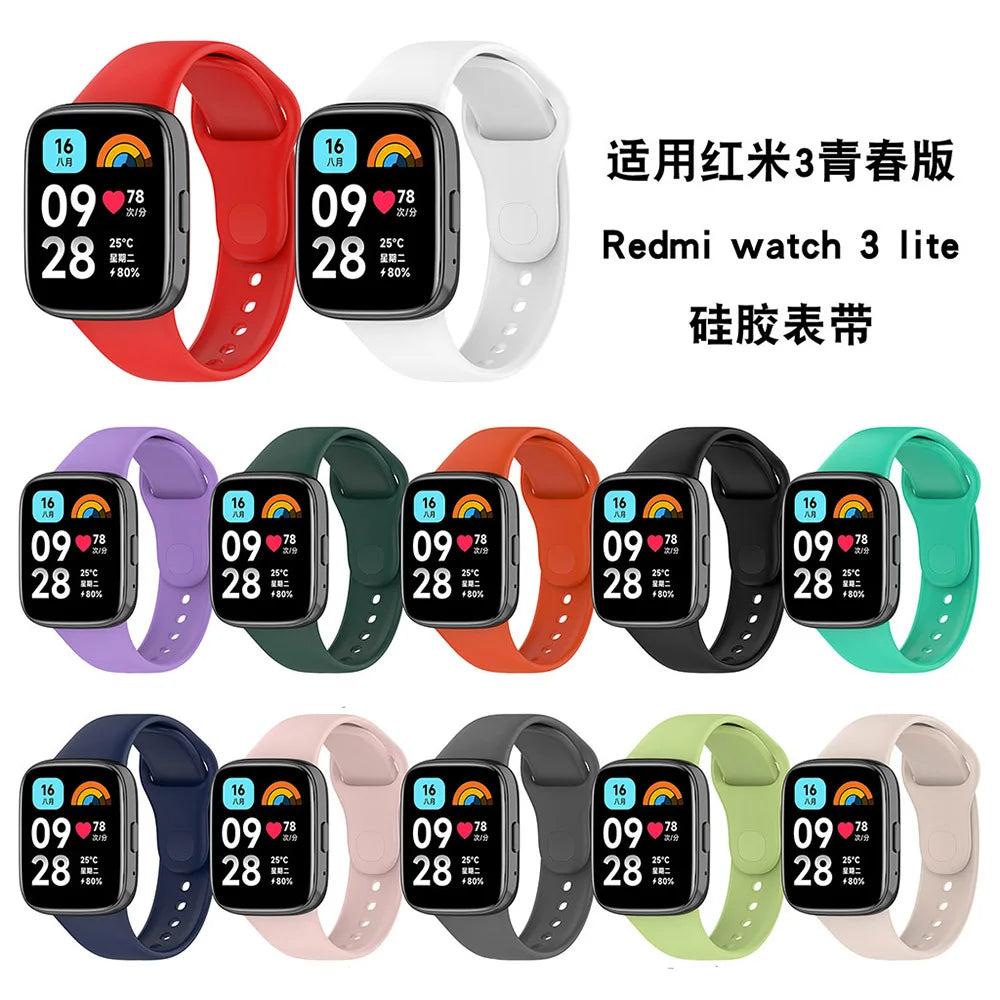 Silicone Strap For Redmi Watch 3 Active/Lite Bracelet Watchband +