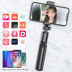 Selfie Stick Tripod For Phone Wireless Bluetooth Cell Phone Gimbal Extendable For iPhone Xiaomi Samsung For Live Streaming - Stereotech