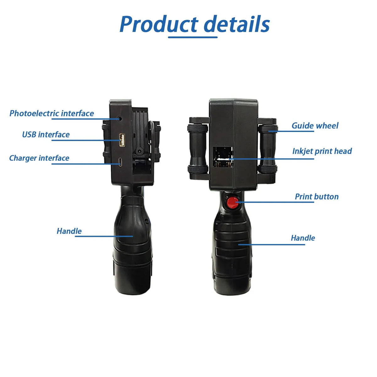 DCODE 1755PLUS 12.7mm Portable Printers Handheld Inkjet Printer Text QR Barcode Batch Number Logo Image Date Printing Machine - Stereotech