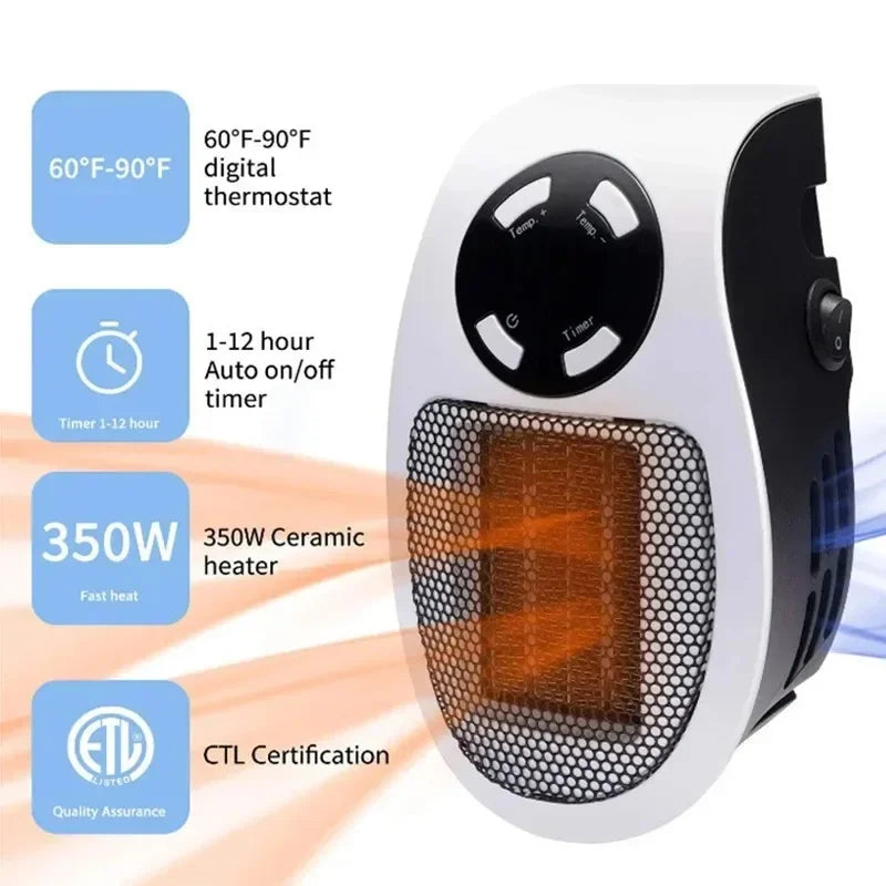 350W Electric Heater Portable Desktop Fan Rapid Heating Warm Air Home Appliance Heating Stove Home Office Warmer Machine Winter