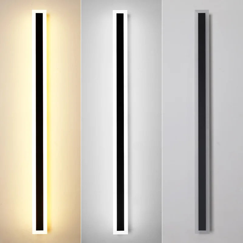 Modern Waterproof outdoor Long Strip LED wall lamps IP65 Aluminum Wall Light Garden porch Sconce Lights 110V 220V wall washer