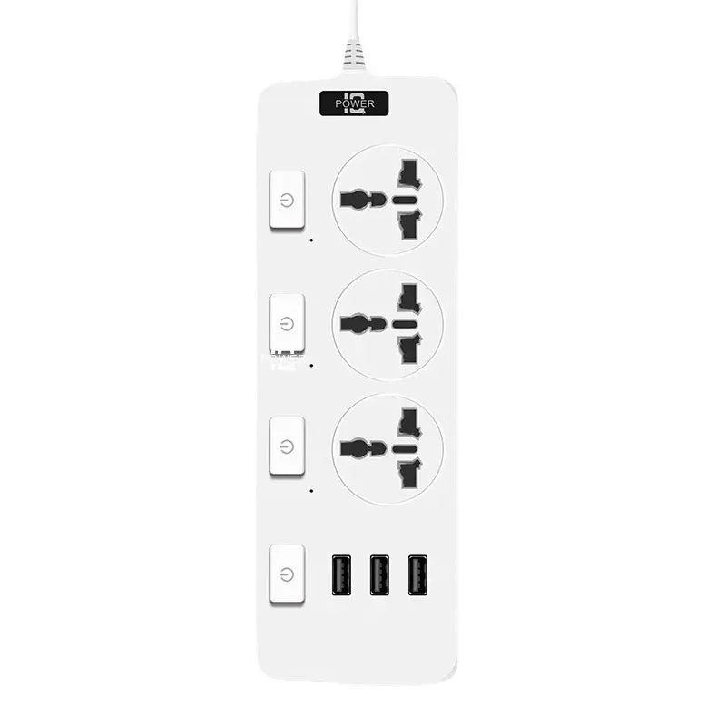 Multifunctional Power Strip Universal Plug EU US UK Outlet Power Strip 2500w With Usb Type-C Multiple Plugs 2M Extension Socket