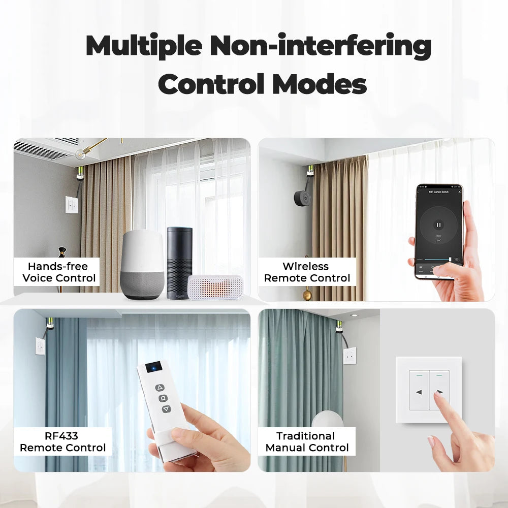 Tuya Mini Smart Life WiFi RF433 Blind Curtain Switch Module Electric Roller Shutter Window  Remote Control Google Home Alexa - Stereotech