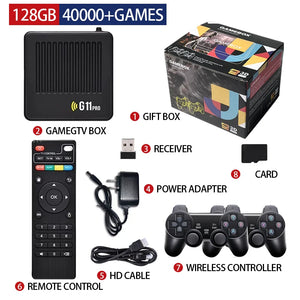G11 Pro Game Box 4K HD TV Game Stick Video Game Console 128G Built in 40000 Retro Games Portable Game Player Wireless Gamepad