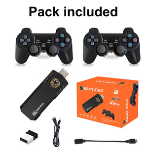 X8 Pro Retro Video Game Console 64G 30000+ Games Emuelec 4.5 Wireless Gamepad 40+ Emulator Game Stick 4K  for N64/PSP/SNES