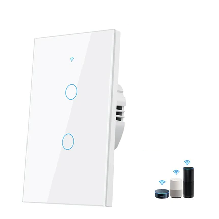 Tuya US WiFi Smart Wall Switch RF433 1/2/3 Gang No Neutral Wire Touch Sensor LED Light Switches Smart Home Alexa Google Home - Stereotech