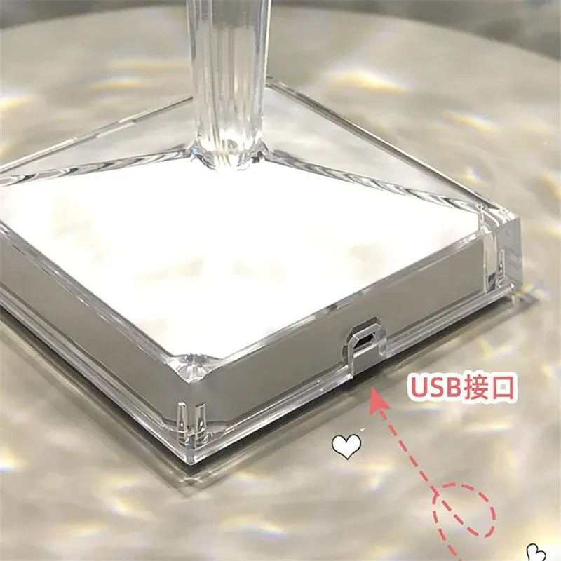 Rechargeable 16 Colors RGB Touch LED Night Light Color Changing Table Lamp Bedroom Nightstand Wedding Christmas Decor