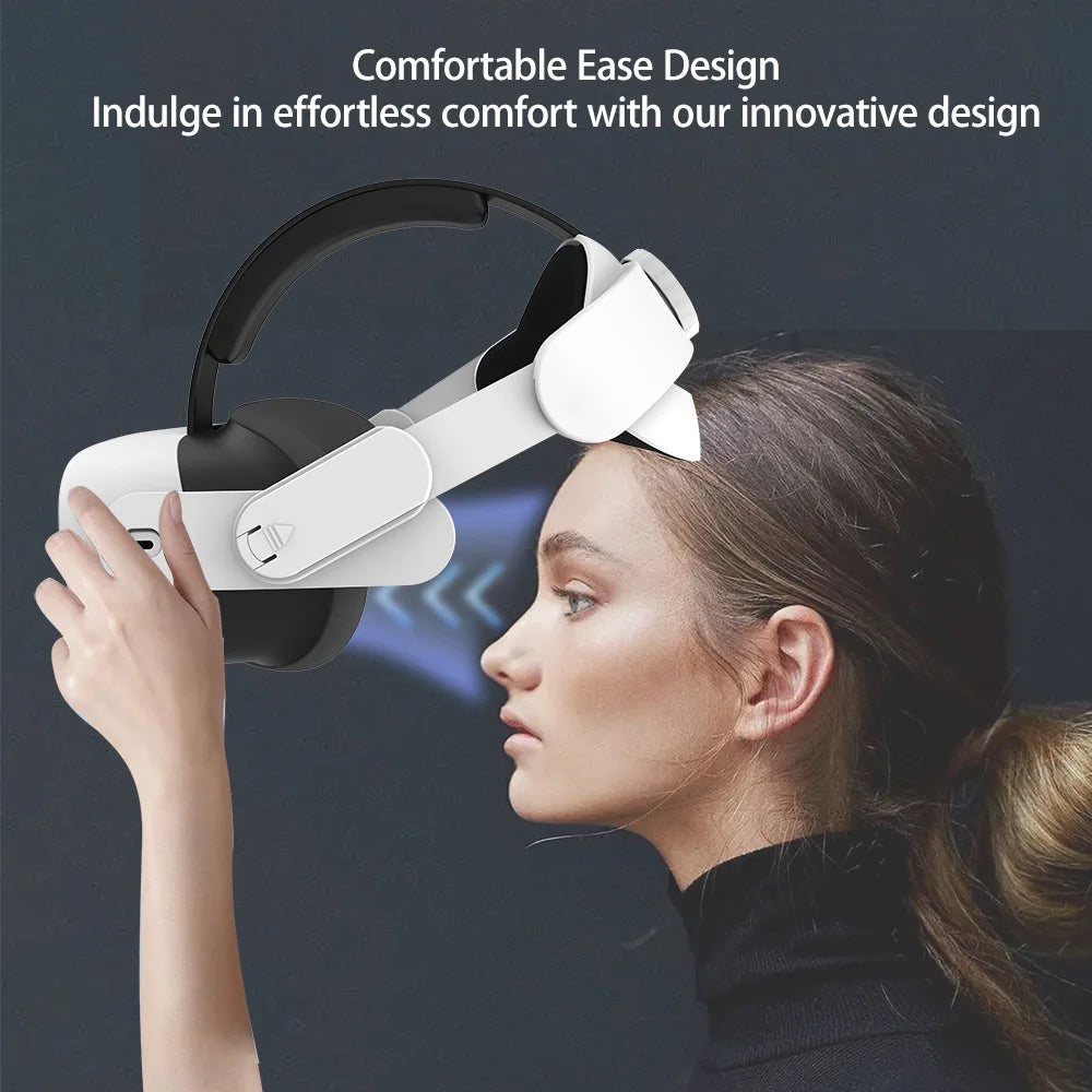 Elite Head Strap for Quest 3S/Quest 3/Quest 2 with PU Leather for Comfort Weight Distribution For Meta Quest 3S VR Accessories