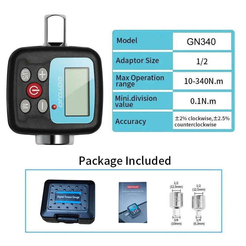 Professional Digital Torque Wrench 1/4&#39;&#39; 3/8&#39;&#39; 1/2 &#39;&#39; Electronic Torque Wrench Torque Adapter Bike Car Repair Hand Tools Set