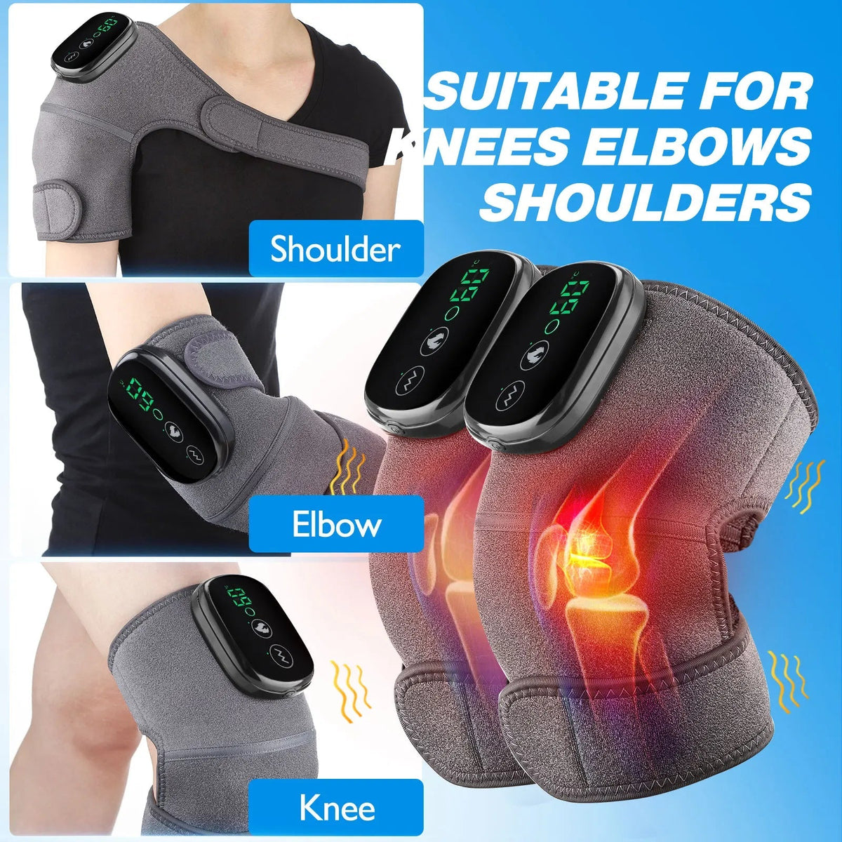 Electric Heating Knee Massager Far Infrared Joint Elbow Knee Pad