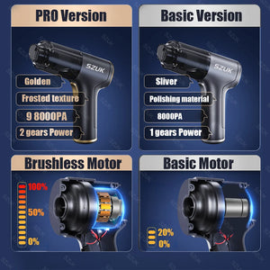 Car Vacuum Cleaner Mini Powerful Strong Suction 2024 Brushless Motor for Car Home Appliance handheld Wireless Cleaning Machine - Stereotech