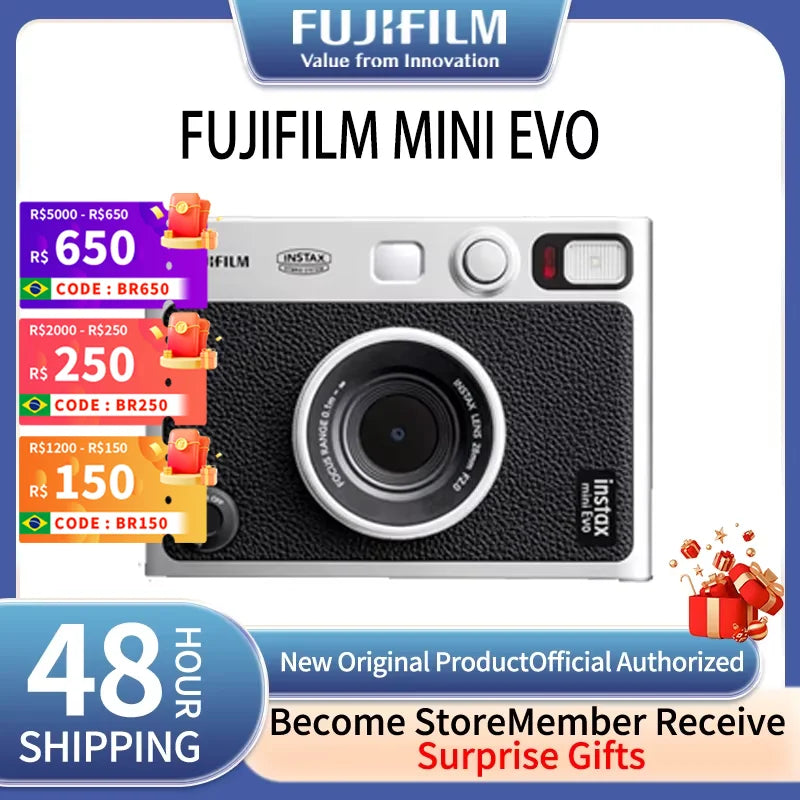 FUJIFILM INSTAX Instant Camera INSTAX Mini EVO Children&#39;s Fashion Retro Style Dating Essentials Mini11 With 20 Film Pack Kit