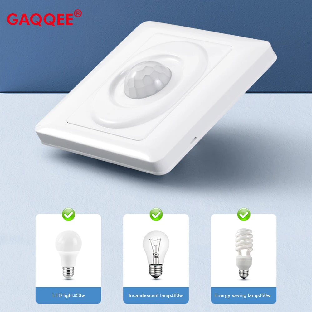 AC 220V LED PIR Motion Sensor Light Switch Infrared Human Body  Detection Auto On Off Light Smart Switch for Corridor Staircase
