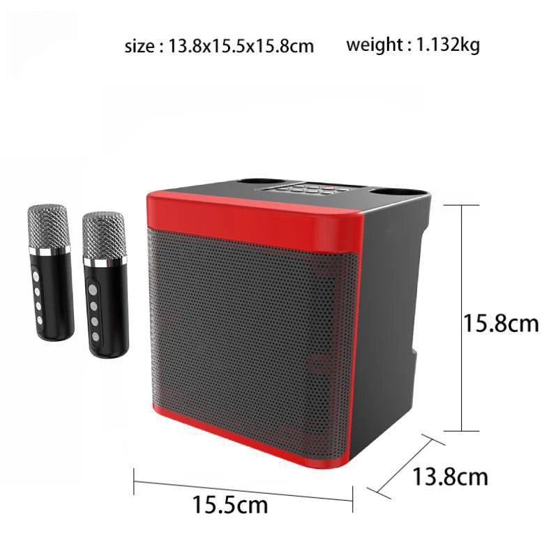 2024 Dual Microphone Karaoke Machine for Adults Kids Portable Bluetooth PA Speaker System with 2 Wireless Microphones for Family