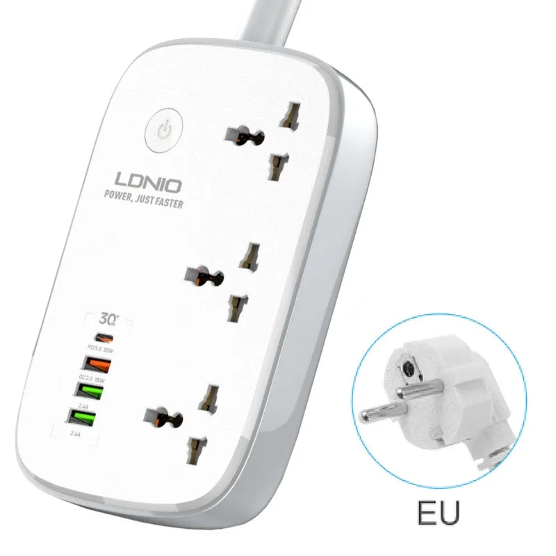 Tuya WiFi Smart Universal Power Strip EU UK US Surge Protector Extenstion Socket Multi Plug Fast Charge 4USB TypeC  Alexa Google