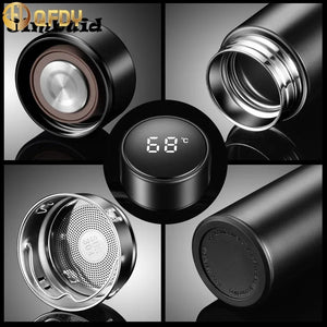 LED Temperature Display Thermos Cup 500ml Smart Thermos Bottle Stainless Steel Vacuum Flask Portable Water Bottles Adult - Stereotech