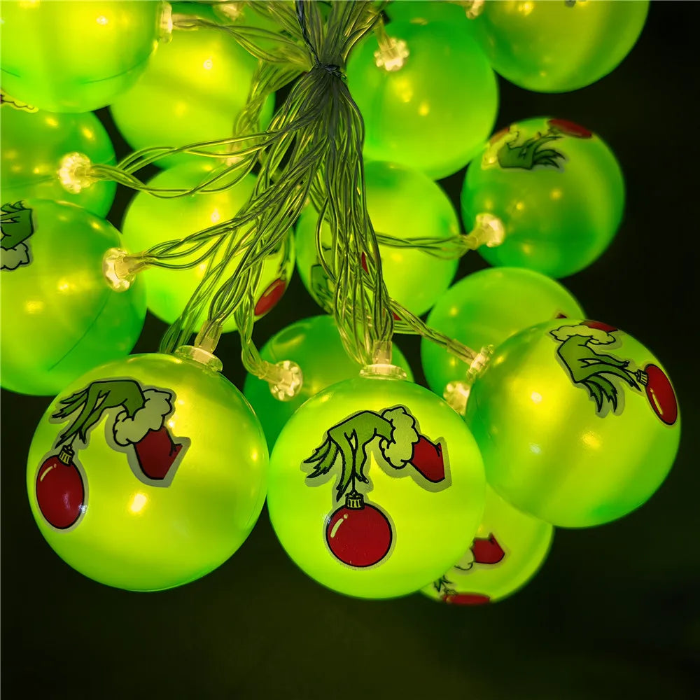 Christmas String Lights New Year Indoor Outdoor Green Balls Fairy Lights For Holiday Garden Leds Christmas Tree Decoration 705