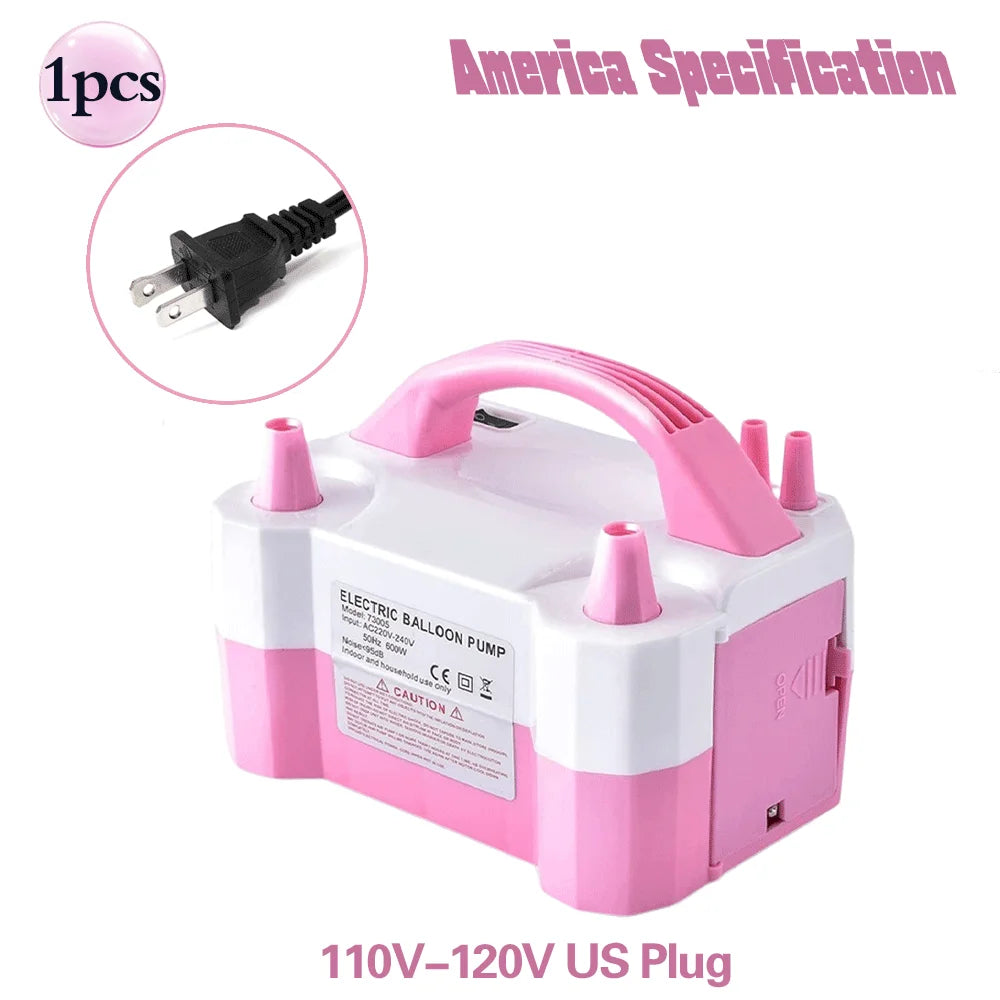 High-voltage Double-hole AC Portable Electric Balloon Pump US-Plug EU-Plug 110V/220V Balloon Air Pump Inflator For Party Wedding
