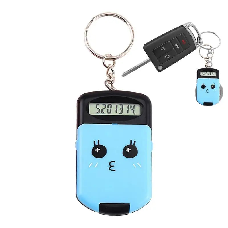 Mini Calculator Keychain Electronic Pocket-Sized Key Ring Calculator Candy-Colored Mini Digits Calculator Cute And Functional Ke - Stereotech