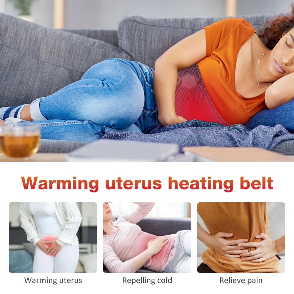 Electric Heating Belt USB Hand Warmer Hot Compress Therapy Abdominal Waist Massage Belt Menstrual Relief Pain Uterus Warming Pad