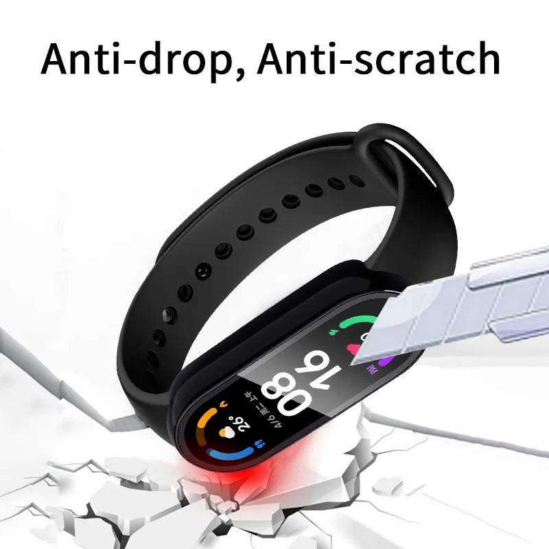 Watch Protective Film with Case for Xiaomi Mi Band 6 5 4 3 Smart Watchband Bracelet 3D Full Screen Anti-Scratch Protector Films
