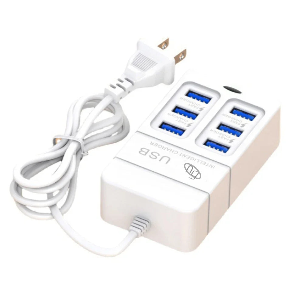 35W USB Power Strip Charger Multi Ports Fast Charging Adapter for Mobile Phone EU/US UK Plug with Type C for Quick Charging