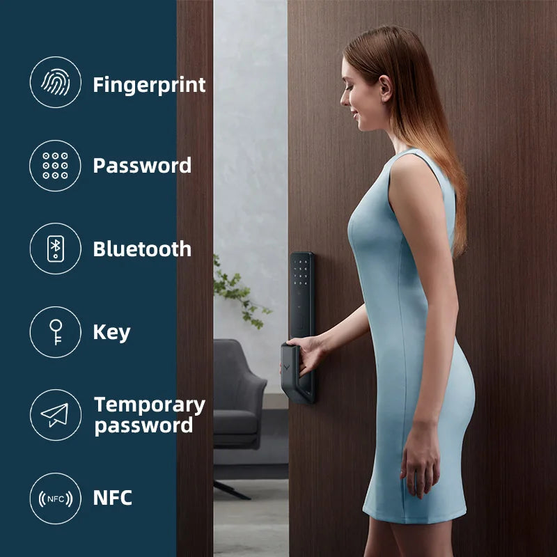 Global Version Lockin Smart Door Lock S30 Pro Push-pull Model Fingerprint Password Unlock Detect Alarm Work with Mijia App