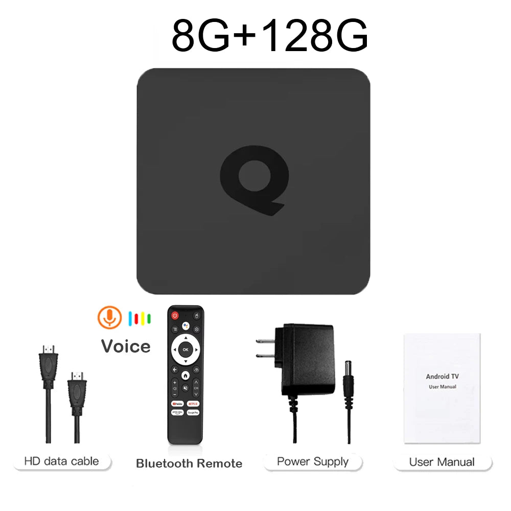 Android14 Smart TV Box Q1 Allwinner H313 Supports 2.4G&amp;5G Dual Wifi 8K 64G 128G Rom Google Media Player TV Box Voice Set Top Box