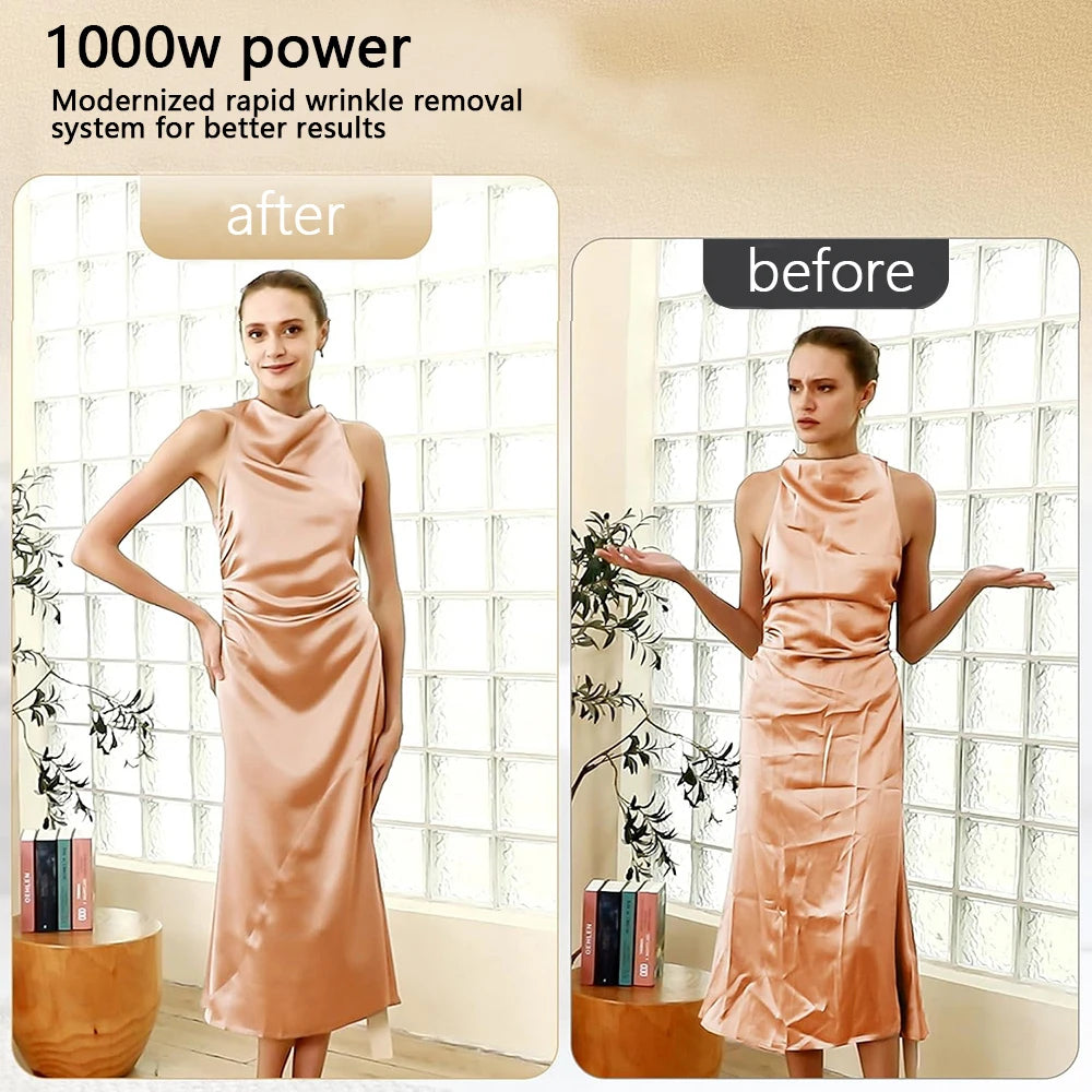 Portable Steam Hanging Iron 1000W Steam Maker Travel Handheld Garment Steamer Overheat protection with brush head included