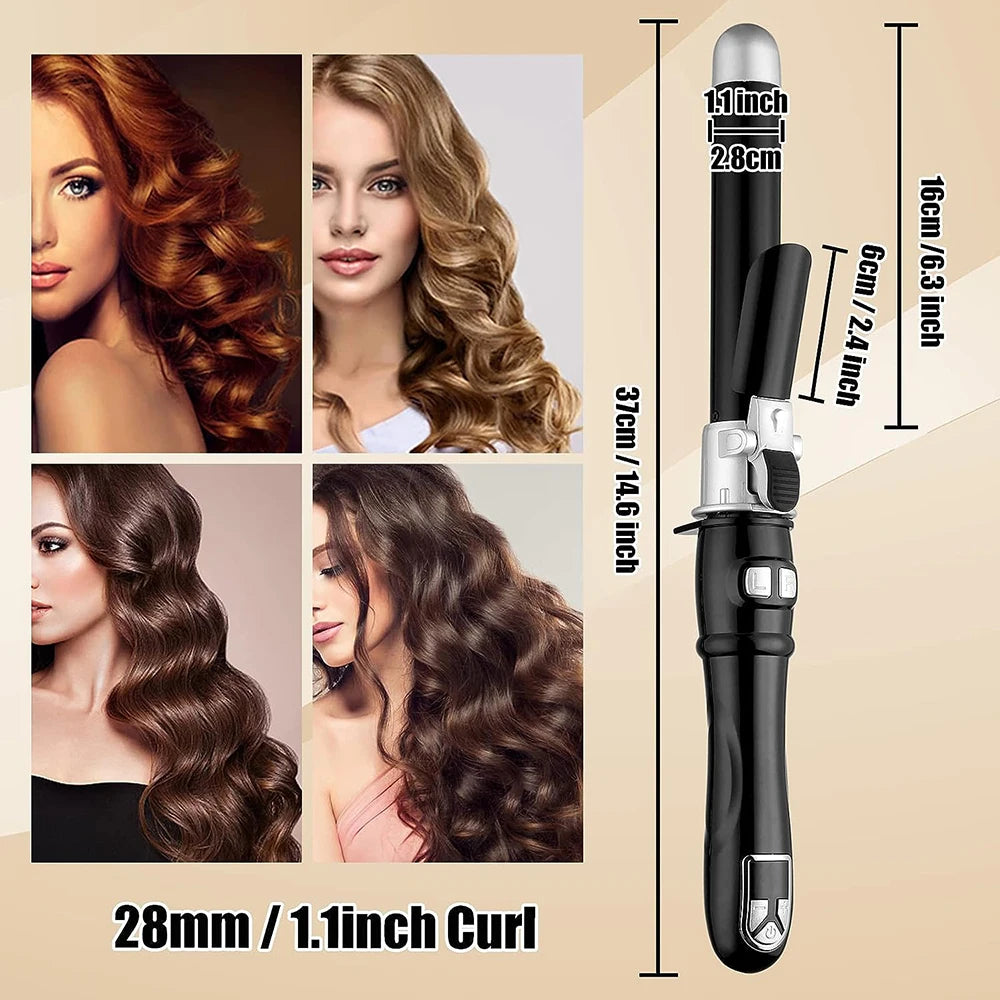 1.1/1.25inch Rotating Curling Iron Curling Wand Automatic Hair Curler 30s Instant Heat Auto Hair Waver Hair Styling Irons