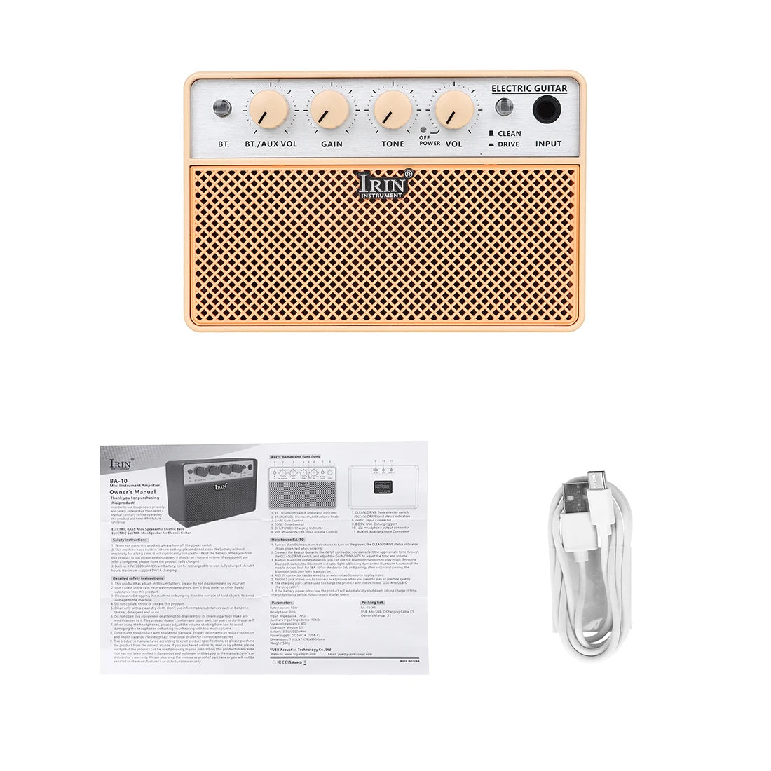 IRIN KG-10 Electronic Guitar Amplifier Speaker Portable Amp Lightweight Musical Instruments Speaker Guitar Amp Daily Practice