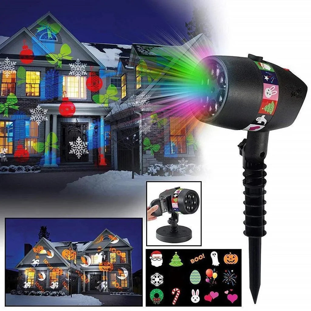 Halloween Decoration Christmas Party Decoration Projector Lights 12 Patterns Hirundo Fantastic Slide Show Large Coverage Area