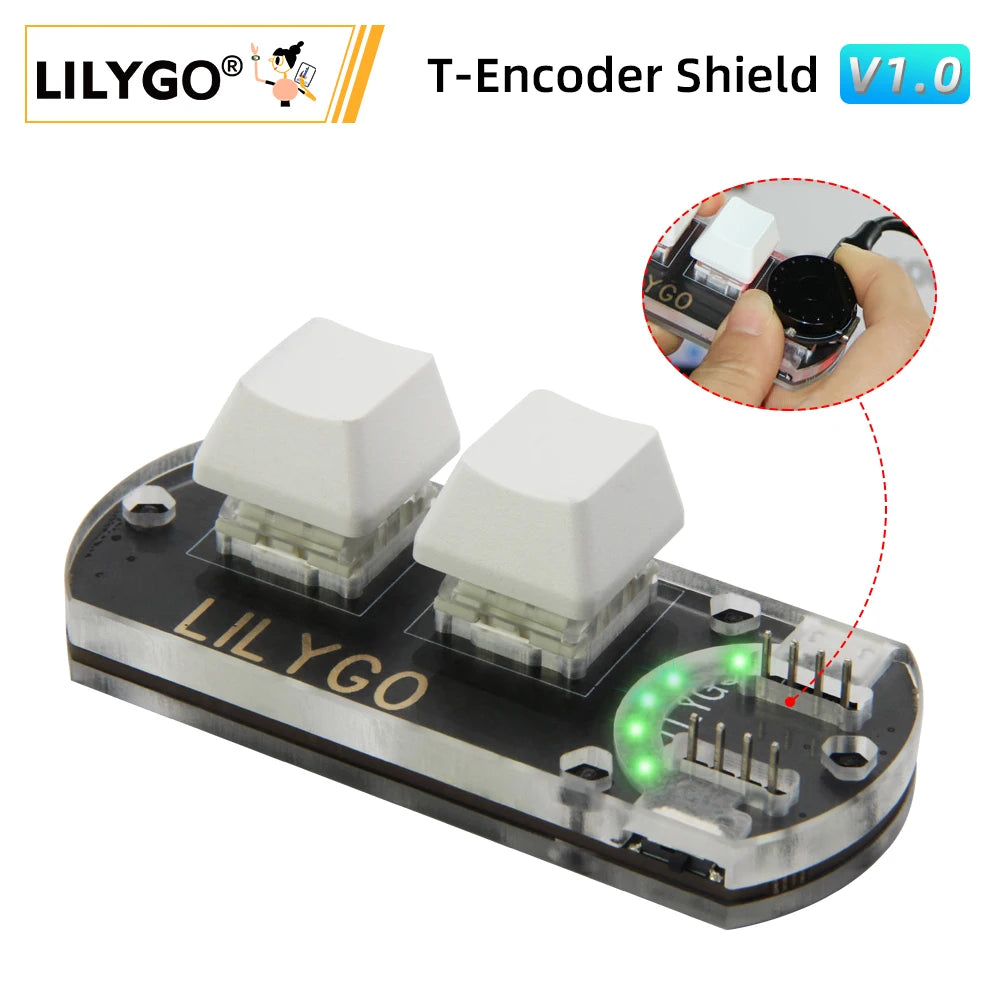 LILYGO® T-Encoder Shield V1.0 CH552 Customize Macro Keys With APA102 RGB LED Development Board T-Encoder Button Expansion Module