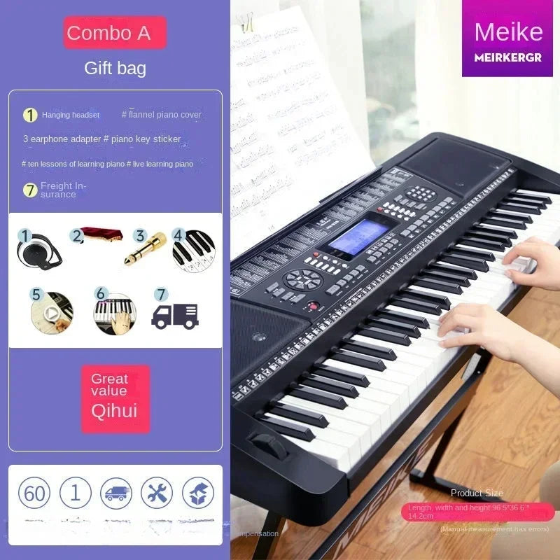 Professional Piano Keyboard Music Synthesizer Children Piano Digital Midi Controller 61 Keyssintetizador Musical Instruments