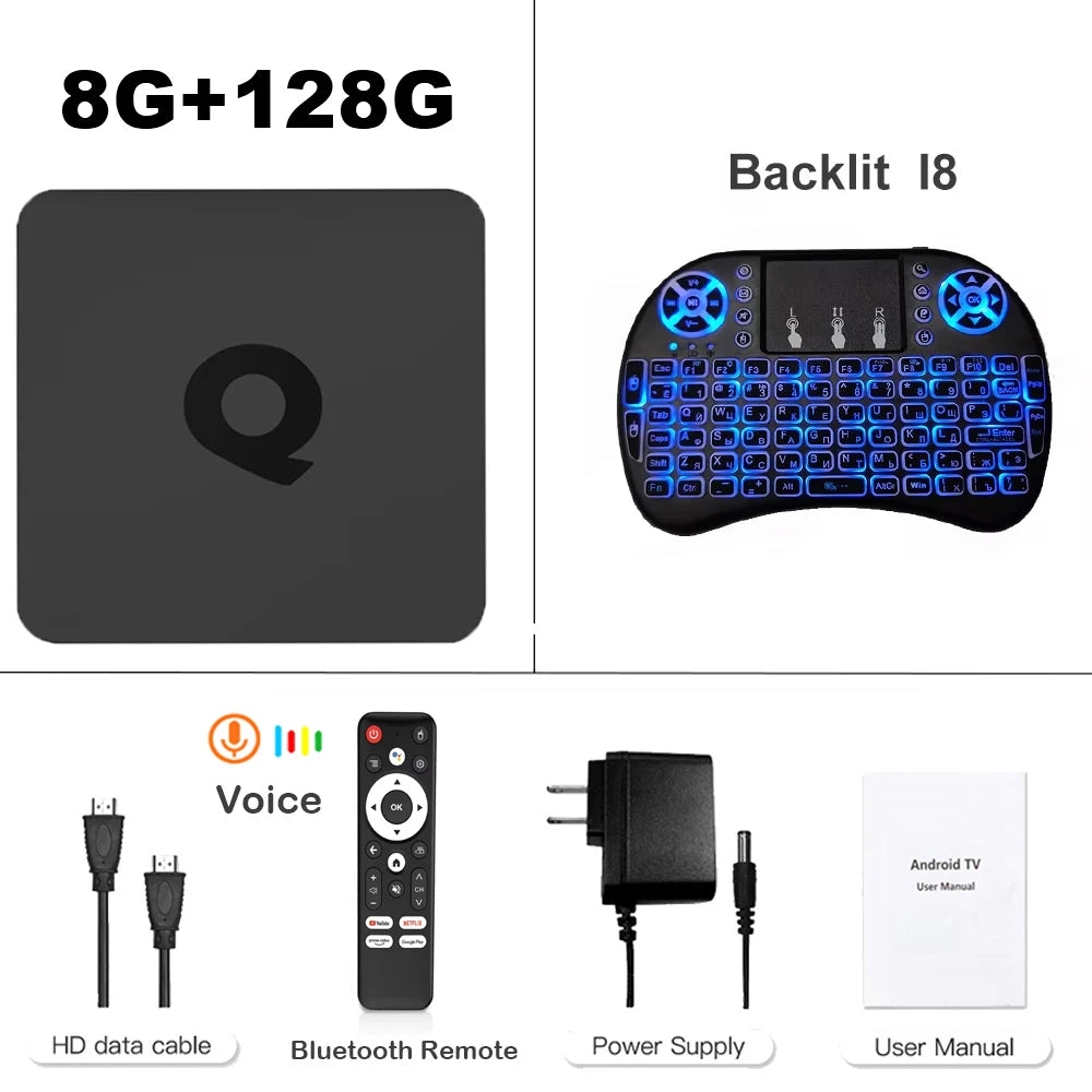 Android14 Smart TV Box Q1 Allwinner H313 Supports 2.4G&amp;5G Dual Wifi 8K 64G 128G Rom Google Media Player TV Box Voice Set Top Box