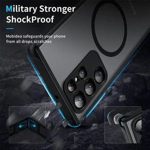Luxury Frosted Magnetic Case for Samsung Galaxy S24 Ultra S24 S23 S22 S21 Ultra Plus FE A54 A53 5G Wireless Charge Matte Cover