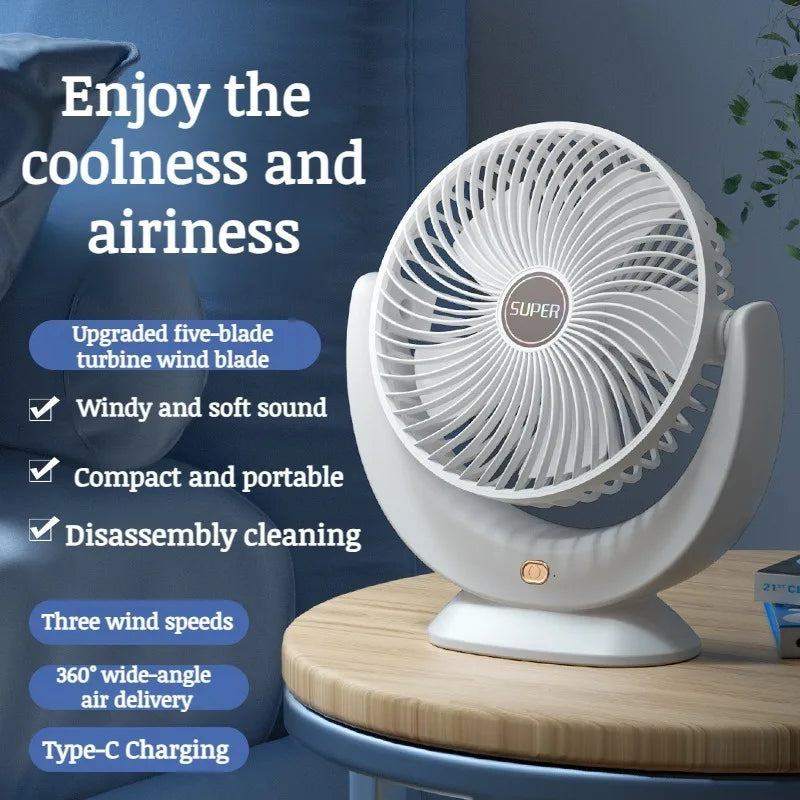 Bedside circulation fan desktop small fan air circulation mute fan home oscillating head fan - Stereotech