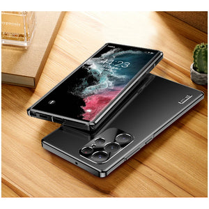 Metal Shell For Samsung Galaxy S24 S23 S22 S21ultra Phone Case Built in Lens protection titanium alloy mobile protect back cove