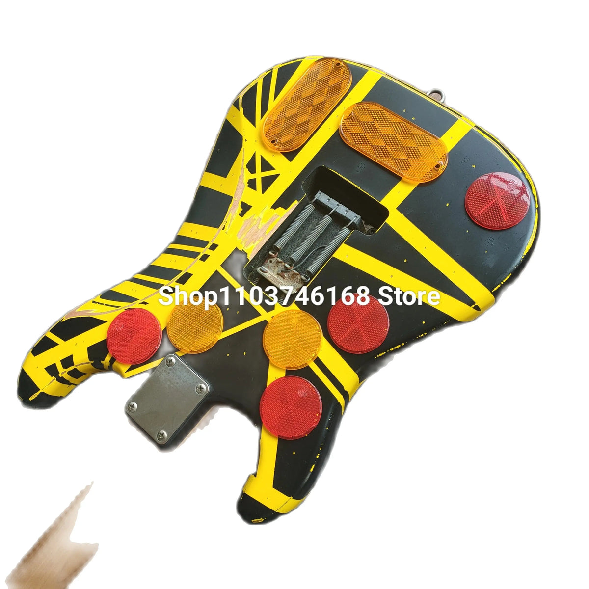 Eddie Relic Electric Guitar/Red Body/With Black And White Stripes/Free Shipping/Fast shipment within 48 hours